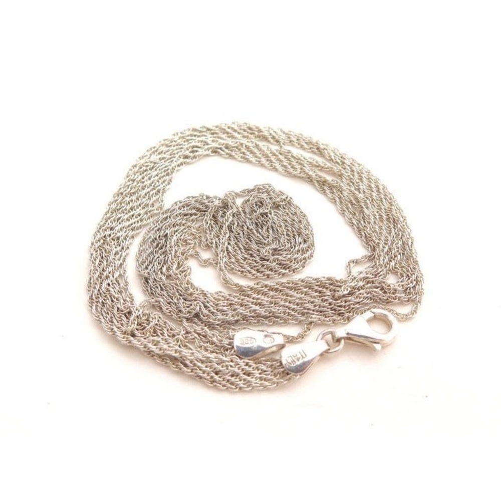 20" Beautiful sterling silver 5 Row Rope Style 925 Italy Necklace